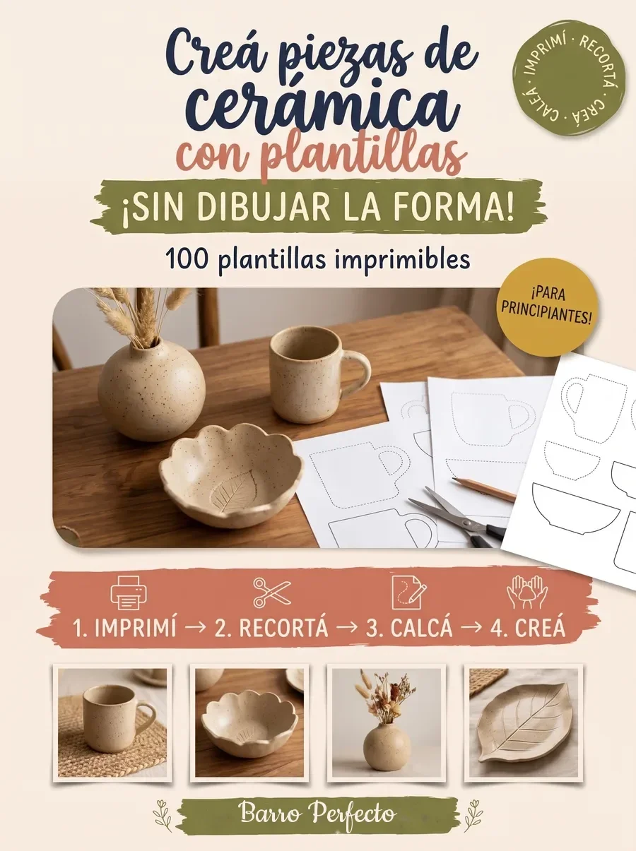 Portada del ebook Barro Perfecto con las 100 plantillas de cerámica